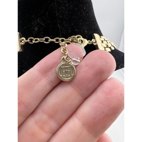 Dana Buchman Gold Tone Faceted Stone Collar Statement Necklace - Picture 4 of 7